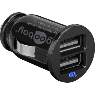Goobay Goobay USB autolader met 2 poorten - 2,1A / zwart