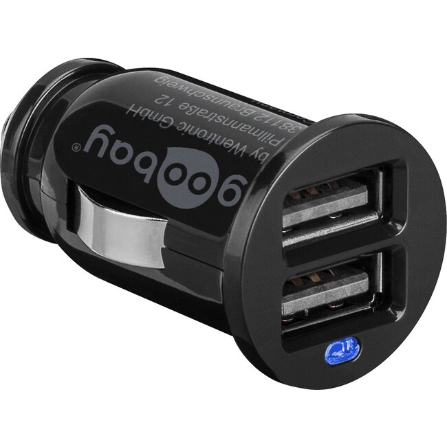 Goobay USB autolader met 2 poorten - 2,1A / zwart