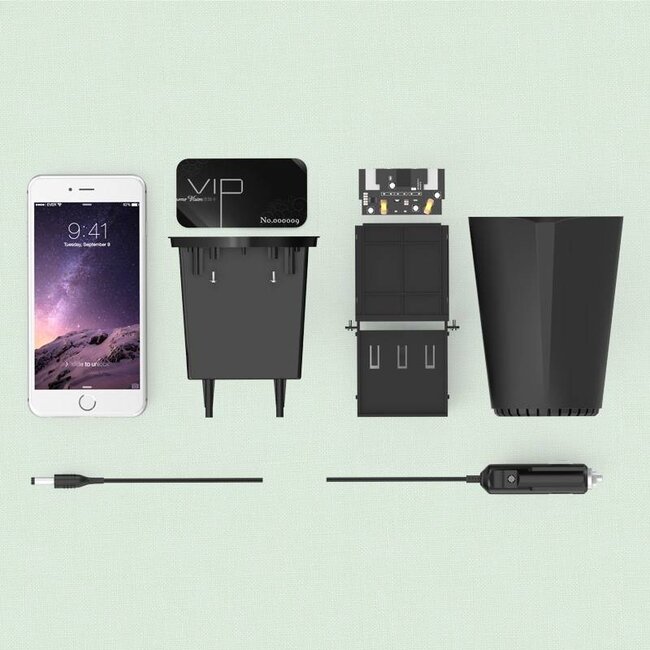 Orico USB autolader met 3 poorten voor bekerhouder met pashouder - Smart IC - 7,2A / zwart