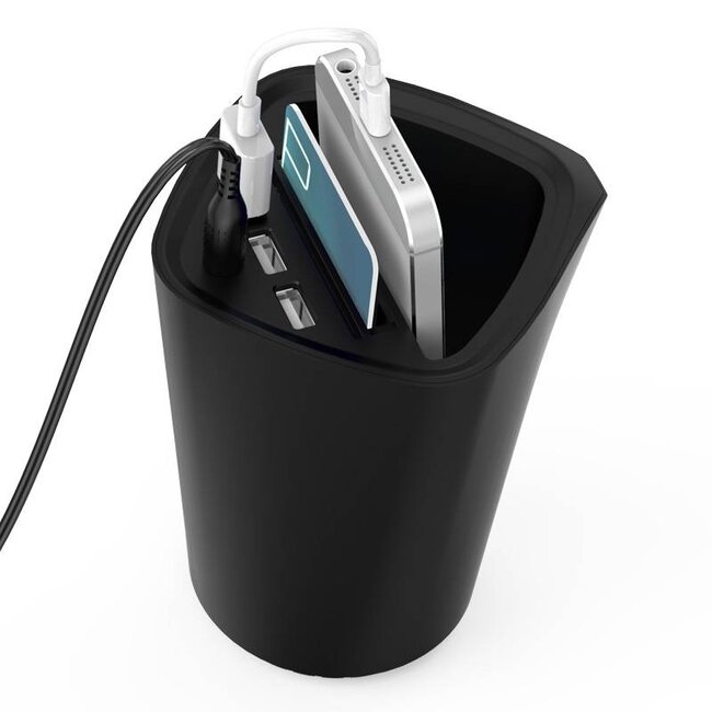 Orico USB autolader met 3 poorten voor bekerhouder met pashouder - Smart IC - 7,2A / zwart
