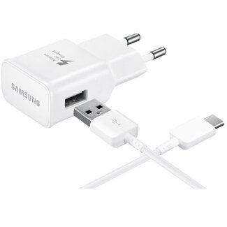 Samsung Samsung USB-A thuislader met 1 poort en losse USB-C kabel - Quick Charge 2.0 - 2A/15W / wit - 1 meter