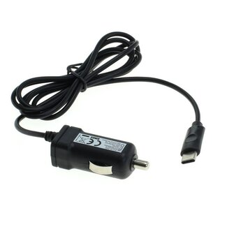 OTB USB-C autolader met vaste kabel - 1A / zwart - 1,1 meter