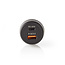 Nedis autolader met 1 USB-C PD en 1 USB-A Quick Charge 3.0 poort - 48W / zwart