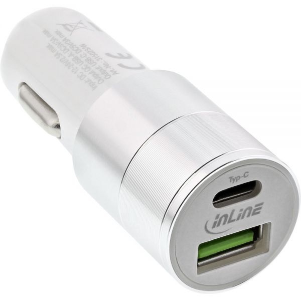 USB-C - auto contact | Autolader | n.v.t. | USB2.0 High Speed/Quick Charge 3.0 | InLine