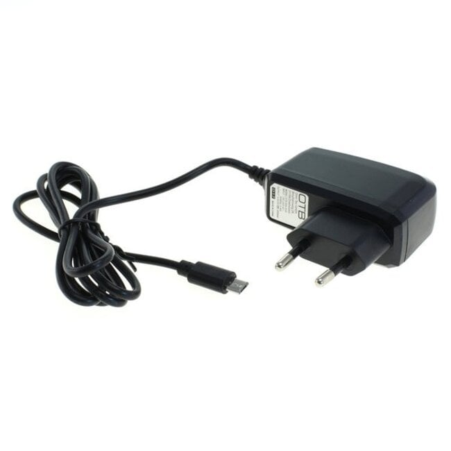 USB Micro B thuislader met vaste kabel - 2A / zwart - 1,1 meter
