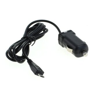 OTB USB Micro B autolader met vaste kabel - 1A / zwart - 1,2 meter