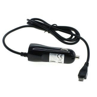 OTB USB Micro B autolader met vaste kabel - 2A / zwart - 1 meter