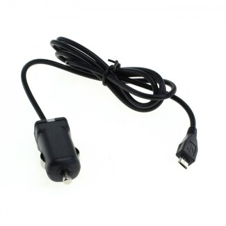 OTB USB Micro B autolader met vaste kabel - 2,4A / zwart - 1,1 meter