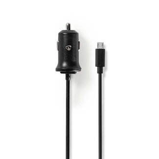Nedis Nedis USB Micro B autolader met vaste kabel - 2,4A / zwart - 1 meter