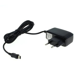 OTB USB Mini B thuislader met vaste kabel - 1A / zwart - 1,1 meter