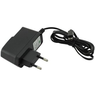 VHBW USB Mini B thuislader met vaste kabel - 2A / zwart - 1,2 meter