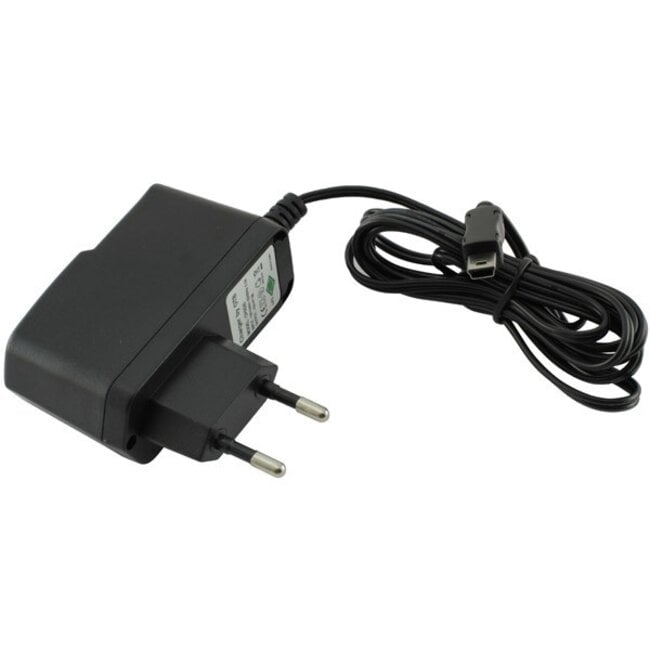 USB Mini B thuislader met vaste kabel - 2A / zwart - 1,2 meter