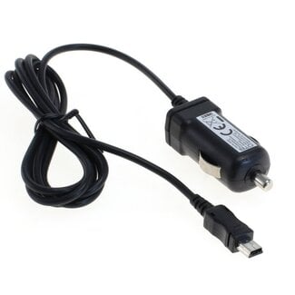 OTB USB Mini B autolader met vaste kabel - 1A / zwart - 1,1 meter