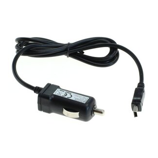 OTB USB Mini B autolader met vaste kabel - 2,4A / zwart - 1,1 meter