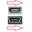 USB Mini B autolader met vaste kabel en haakse connector (naar rechts) - 1A / zwart - 1,1 meter