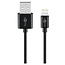 USB-A thuislader met 2 poorten en losse 8-pins Lightning - USB kabel - Smart IC - 2,4A / zwart - 1 meter