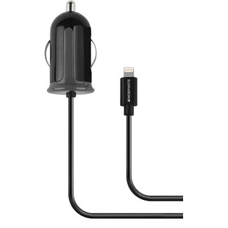 Mobiparts Mobiparts 8-pins Lightning autolader met vaste kabel - 2,4A / zwart - 1 meter