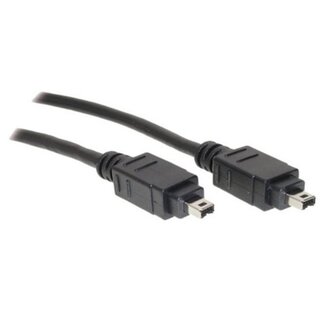 S-Impuls FireWire 400 kabel met 4-pins - 4-pins connectoren / zwart - 1,8 meter