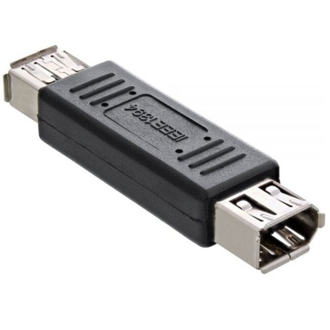 FireWire 400 koppelstuk met 6-pins (v) - 6-pins (v) connectoren / zwart