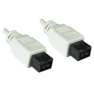 DINIC FireWire 800 kabel met 9-pins - 9-pins connectoren / wit - 1 meter