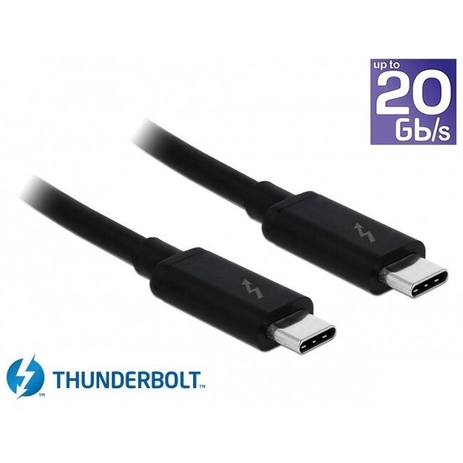 Thunderbolt 3 kabel met Cypress E-Marker chipset - 20 Gbps / zwart - 1,5 meter