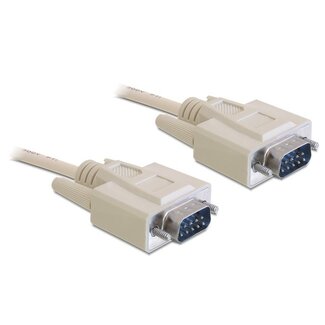 DeLOCK Premium seriële RS232 kabel 9-pins SUB-D (m) - 9-pins SUB-D (m) / gegoten connectoren - 2 meter