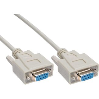 InLine Premium seriële RS232 kabel 9-pins SUB-D (v) - 9-pins SUB-D (v) / gegoten connectoren - 1,8 meter