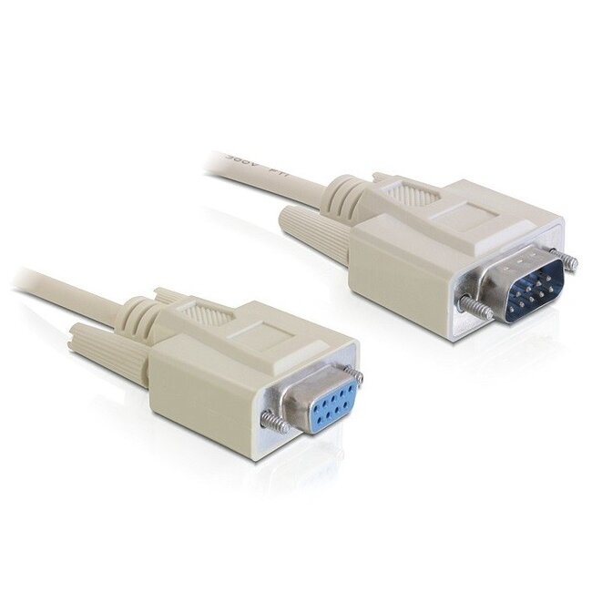 Premium seriële RS232 verlengkabel 9-pins SUB-D (m) - 9-pins SUB-D (v) / gegoten connectoren - 15 meter