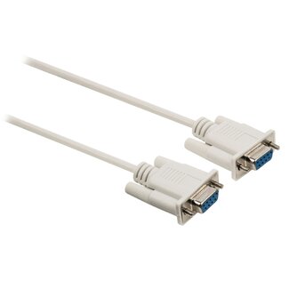 Nedis Seriële RS232 null modemkabel 9-pins SUB-D (v) - 9-pins SUB-D (v) / gegoten connectoren - 2 meter