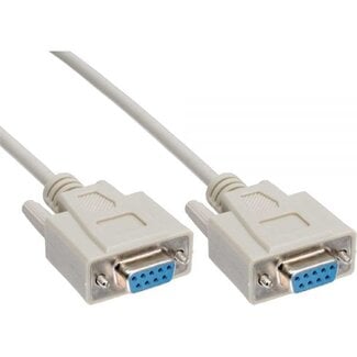 InLine Premium seriële RS232 null modemkabel 9-pins SUB-D (v) - 9-pins SUB-D (v) / gegoten connectoren - 10 meter