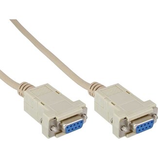 InLine Seriële RS232 null modemkabel 9-pins SUB-D (v) - 9-pins SUB-D (v) - 10 meter