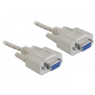 DeLOCK Premium seriële RS232 null modemkabel 9-pins SUB-D (v) - 9-pins SUB-D (v) / gegoten connectoren - 1,8 meter