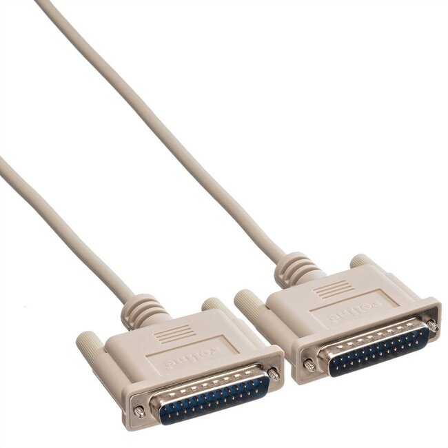 Premium seriële RS232 kabel 25-pins SUB-D (m) - 25-pins SUB-D (m) / gegoten connectoren - 1,8 meter