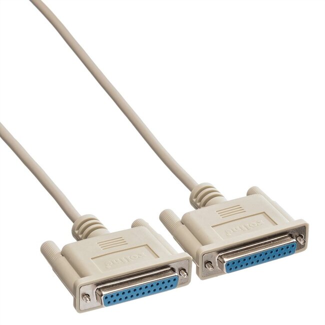 Premium seriële RS232 kabel 25-pins SUB-D (v) - 25-pins SUB-D (v) / gegoten connectoren - 3 meter