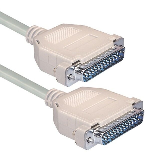 Seriële RS232 null modemkabel 25-pins SUB-D (m) - 25-pins SUB-D (m) - 5 meter