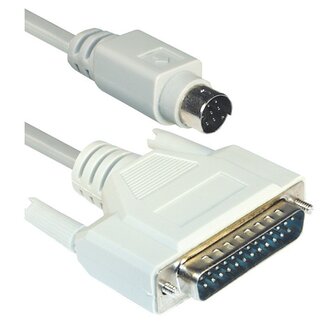 Transmedia Mini DIN 8-pins naar 25-pins SUB-D modemkabel / beige - 1,8 meter
