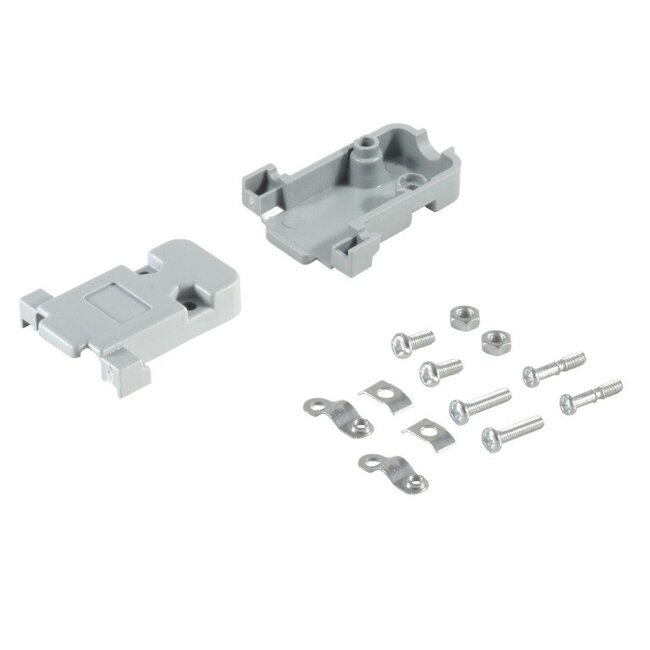 Connector behuizing voor seriële RS232 connector 9-pins SUB-D - plastic / grijs