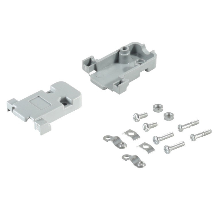 Connector behuizing voor seriële RS232 connector 9-pins SUB-D - plastic / grijs | S-Impuls