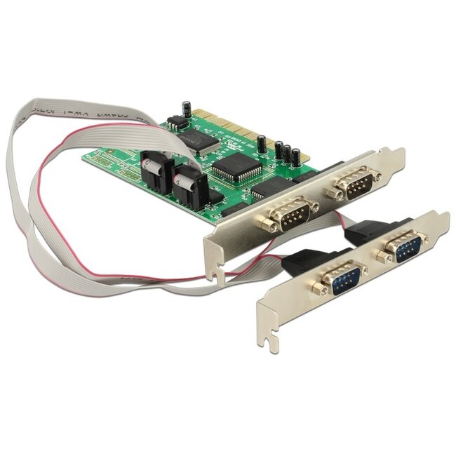 DeLOCK seriële RS232 PCI kaart met 4 9-pins SUB-D poorten