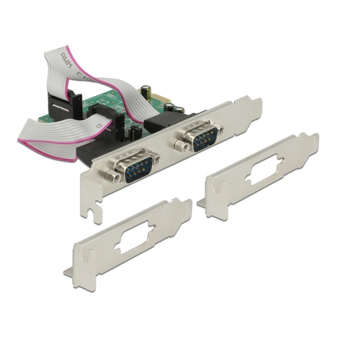 DeLOCK seriële RS232 PCI-Express kaart met 2 9-pins SUB-D poort en Low Profile brackets