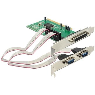 DeLOCK DeLOCK seriële/parallelle PCI kaart met 1 25-pins en 2 9-pins SUB-D aansluitingen