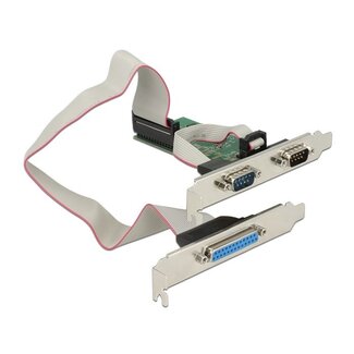 DeLOCK DeLOCK seriële/parallelle PCI-Express kaart met 2 9-pins SUB-D en 1 25-pins SUB-D aansluitingen en Low Profile brackets