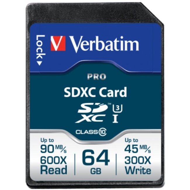 Verbatim SDXC UHS-3 geheugenkaart / 64GB