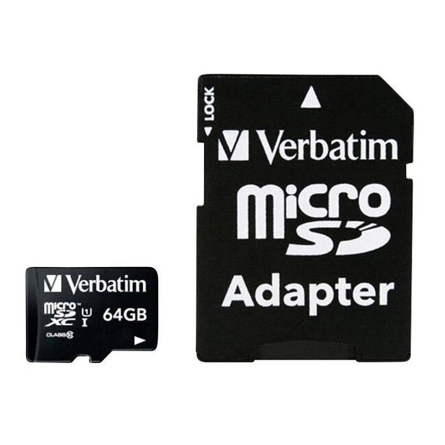 Verbatim Micro SDXC UHS-1 geheugenkaart / 64GB