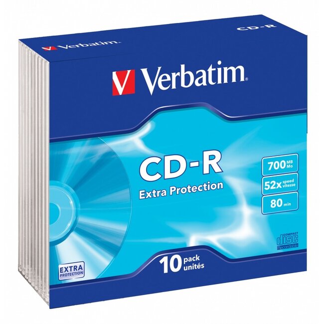 Verbatim CD-R discs in Slim Case - 52-speed - 700 MB / 80 minuten / 10 stuks