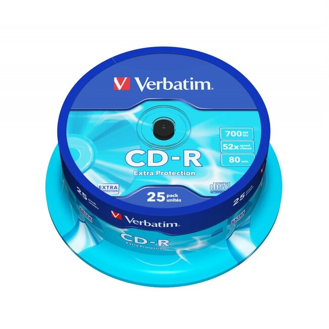Verbatim CD-R discs op spindel - 52-speed - 700 MB / 80 minuten / 25 stuks