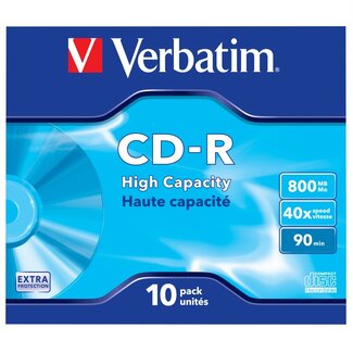 Verbatim Verbatim CD-R High Capacity discs in Jewel Case - 40-speed - 800 MB / 90 minuten / 10 stuks