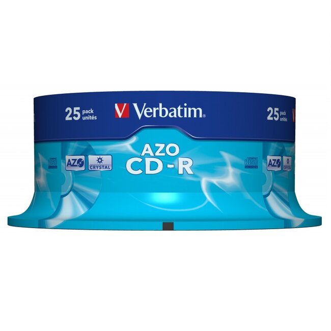 Verbatim CD-R AZO Crystal discs op spindel - 52-speed - 700 MB / 80 minuten / 25 stuks
