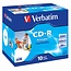 Verbatim CD-R AZO Wide Inkjet Printable discs in Jewel Case - 52-speed - 700 MB / 80 minuten / 10 stuks