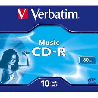 Verbatim Verbatim Music CD-R discs in Jewel Case voor CD-recorders - 16-speed - 80 minuten / 10 stuks